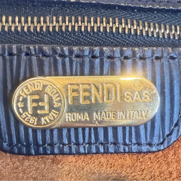 FENDI FF ZUCCA NYLON LEATHER MONOGRAM TRAVEL BAG TOTE PURSE UNISEX - Picture 16 of 16